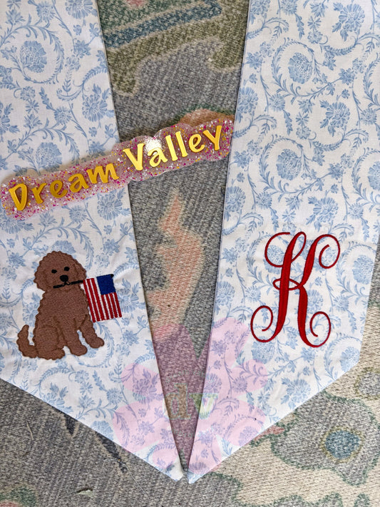 Patriotic puppy Wreath Sash