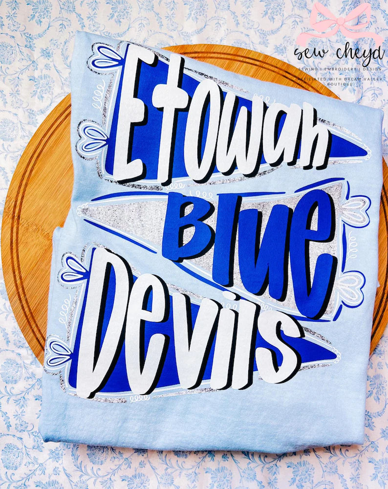 Etowah Blue Devils Pennant T- Shirt