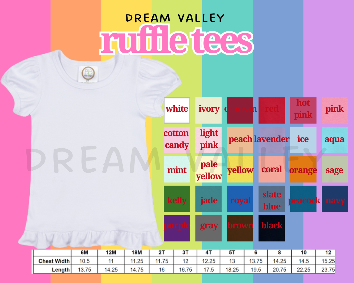 Create Your Own Short Sleeve Ruffle Tee (Customize)