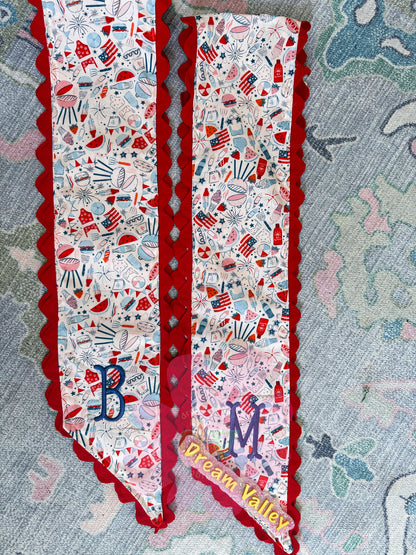 American Fun with Ric Rac Wreath Sash