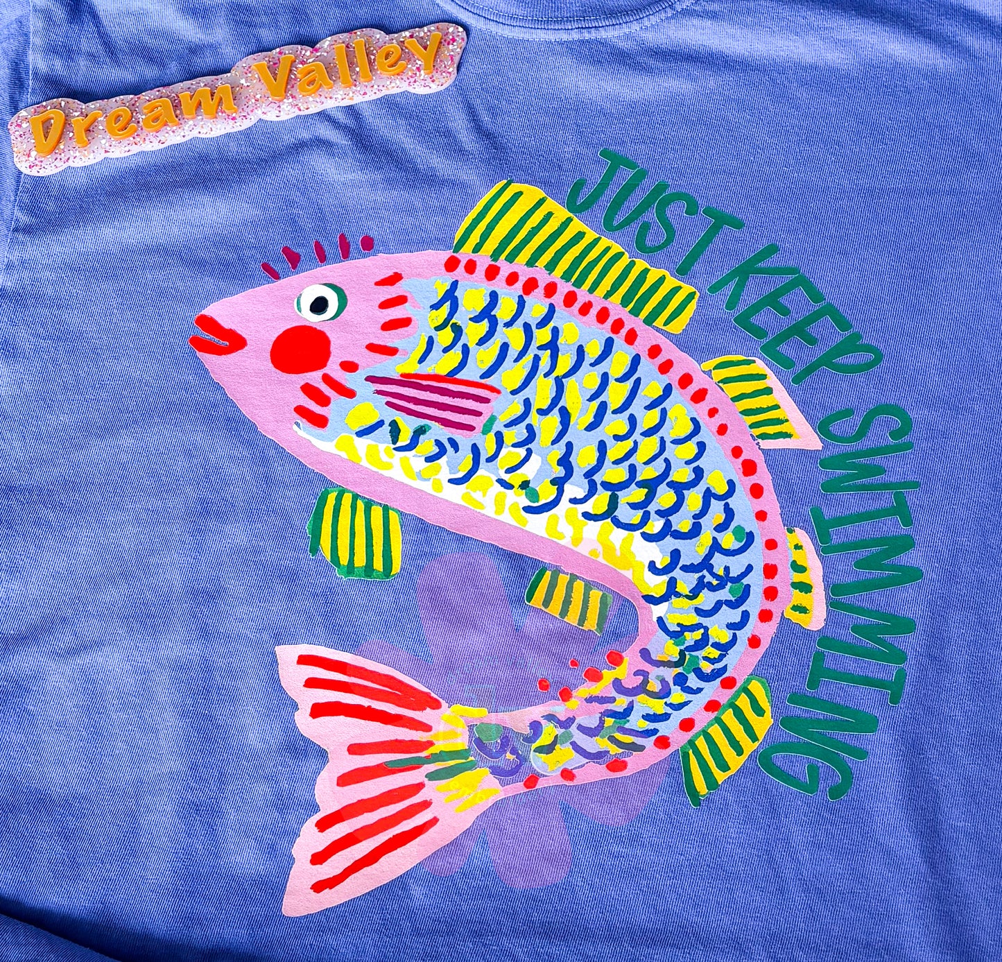 “Just Keep Swimming” Comfort Color Graphic Tee