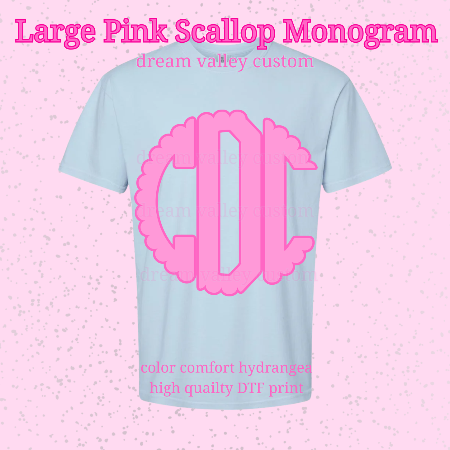 Solid Color Scallop Monogram Tee or Sweatshirt (Adult or Kids)