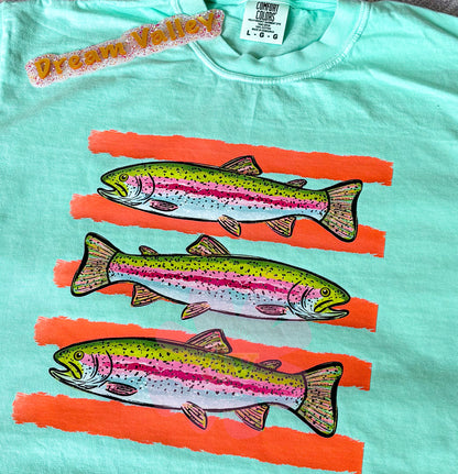 Vibrant Summer Fish Comfort Color Graphic Tee
