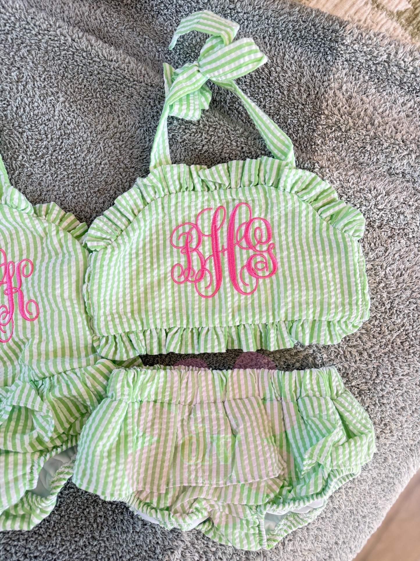 Kids Personalized Seersucker Swimsuit- Boys and girls options– Custom Color Option