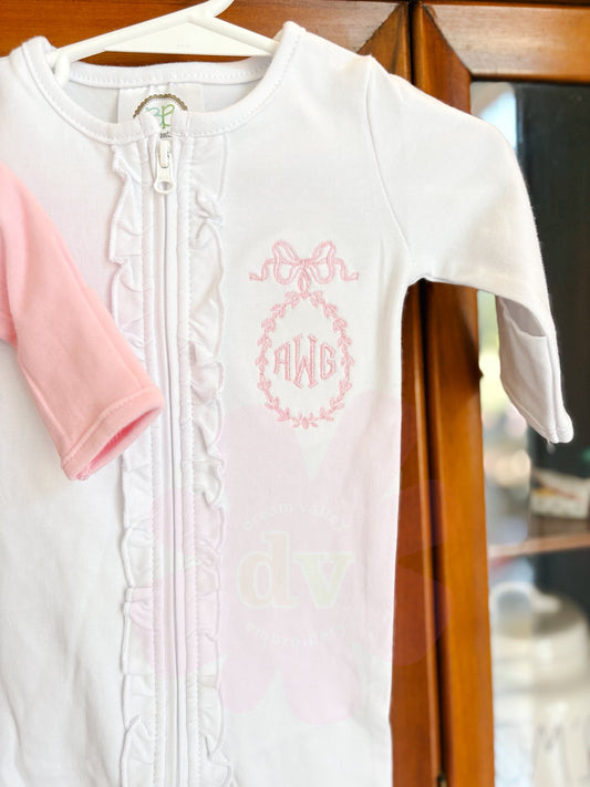 Set of Two Ruffle Baby Footies