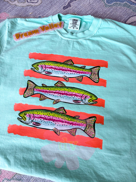 Vibrant Summer Fish Comfort Color Graphic Tee