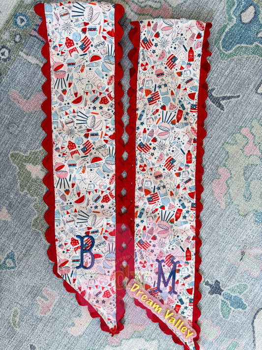 American Fun with Ric Rac Wreath Sash