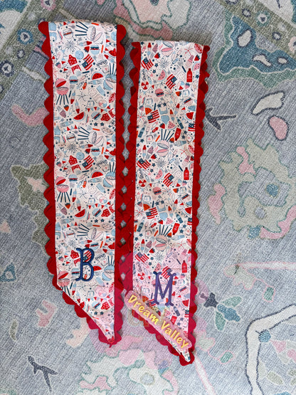 American Fun with Ric Rac Wreath Sash