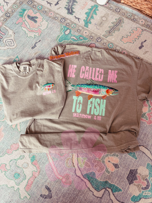 “He Called Me To Fish” Comfort Color Graphic Tee