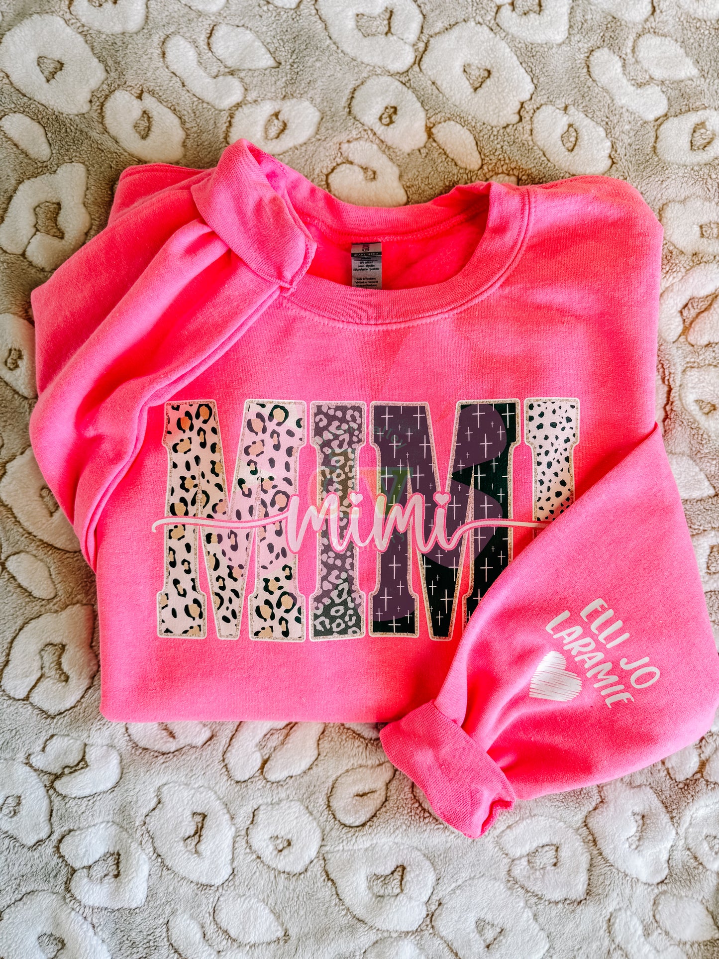 Grandmother Name Sweatshirt with Sleeve Design