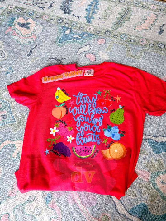 “They Will Know You By Your Fruits” Comfort Color Graphic Tee