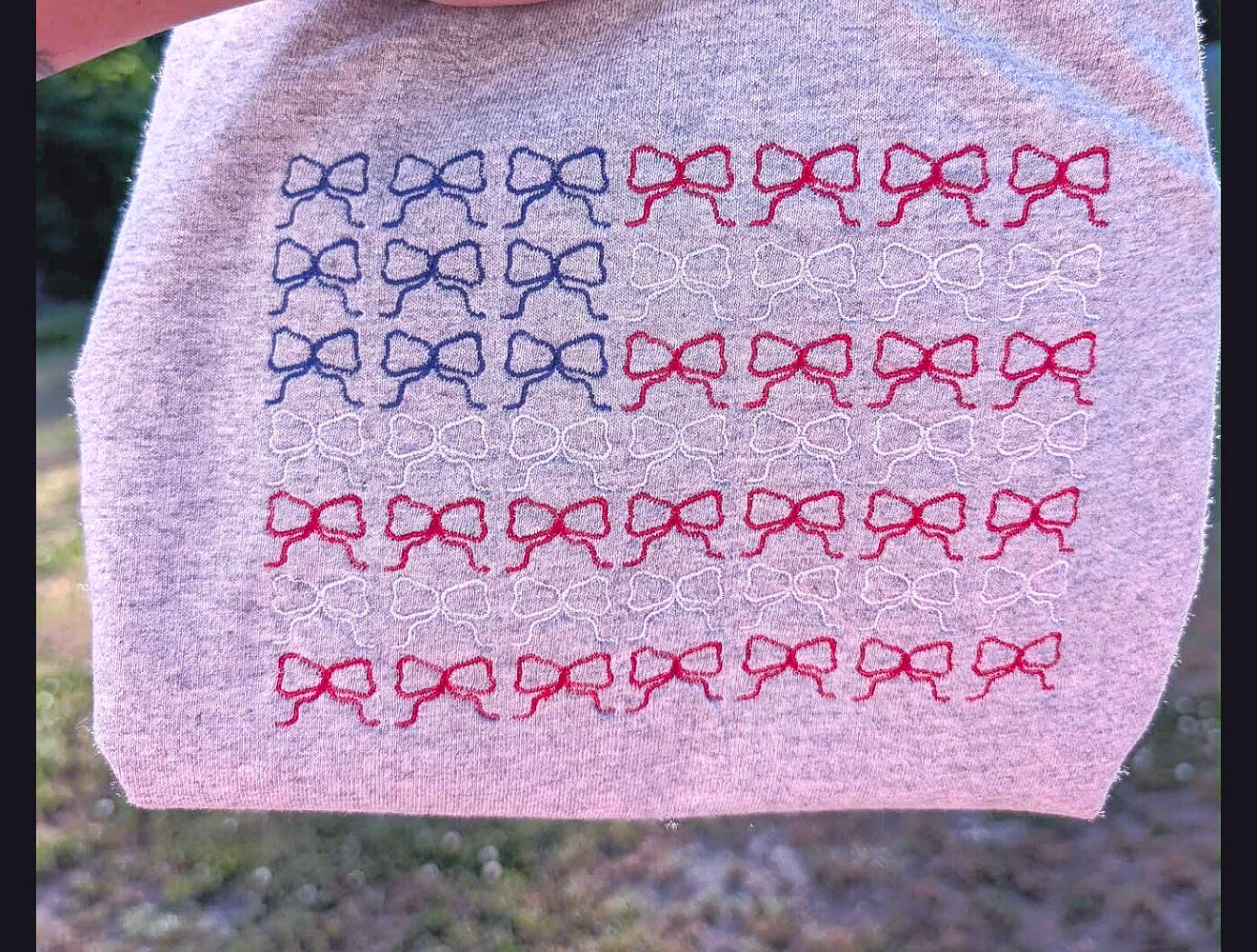 Mini Bows American Flag Comfort Color Tee
