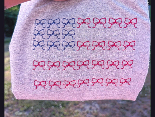 Mini Bows American Flag Comfort Color Tee