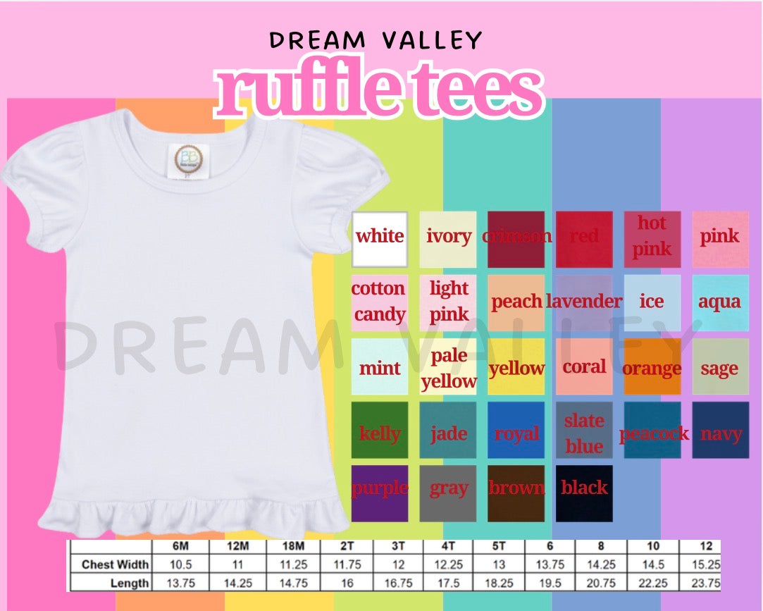 Embroidered Applique“Made New” Butterfly Ruffle Tee – Custom Color Option