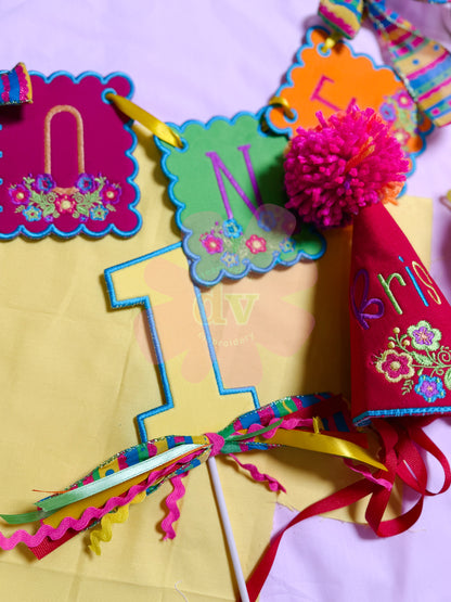 Custom Boy or Girl Birthday Suite | Hat, Banner, Cake Topper, Bib, Shirt, or bloomers | Individual or all as a bundle