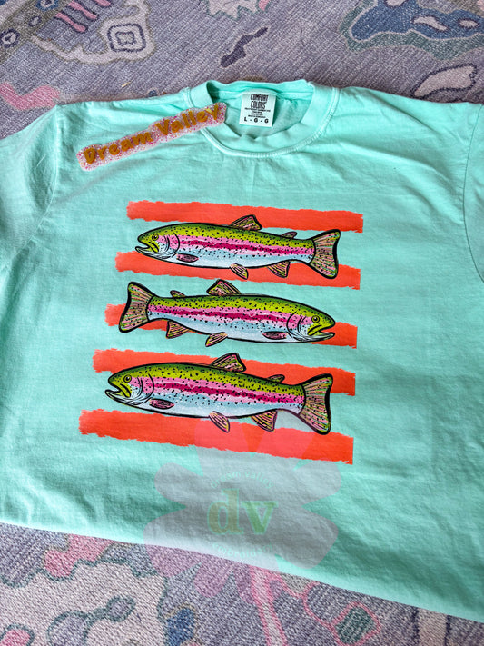 Vibrant Summer Fish Comfort Color Graphic Tee