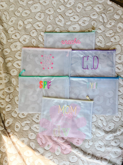 Personalized Mesh Zipper Pouches – Cute, Functional & Perfect for Everyday Use!
