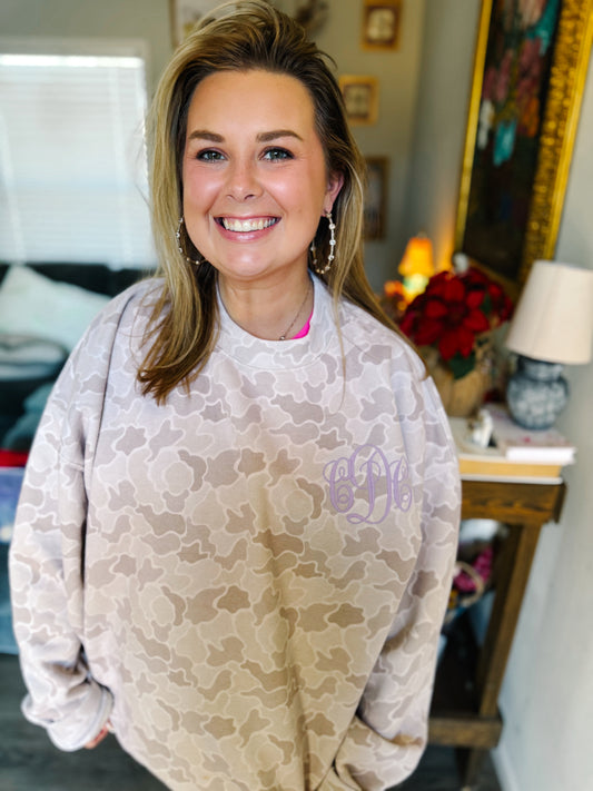 Chey’s Favorite Camo Crewneck