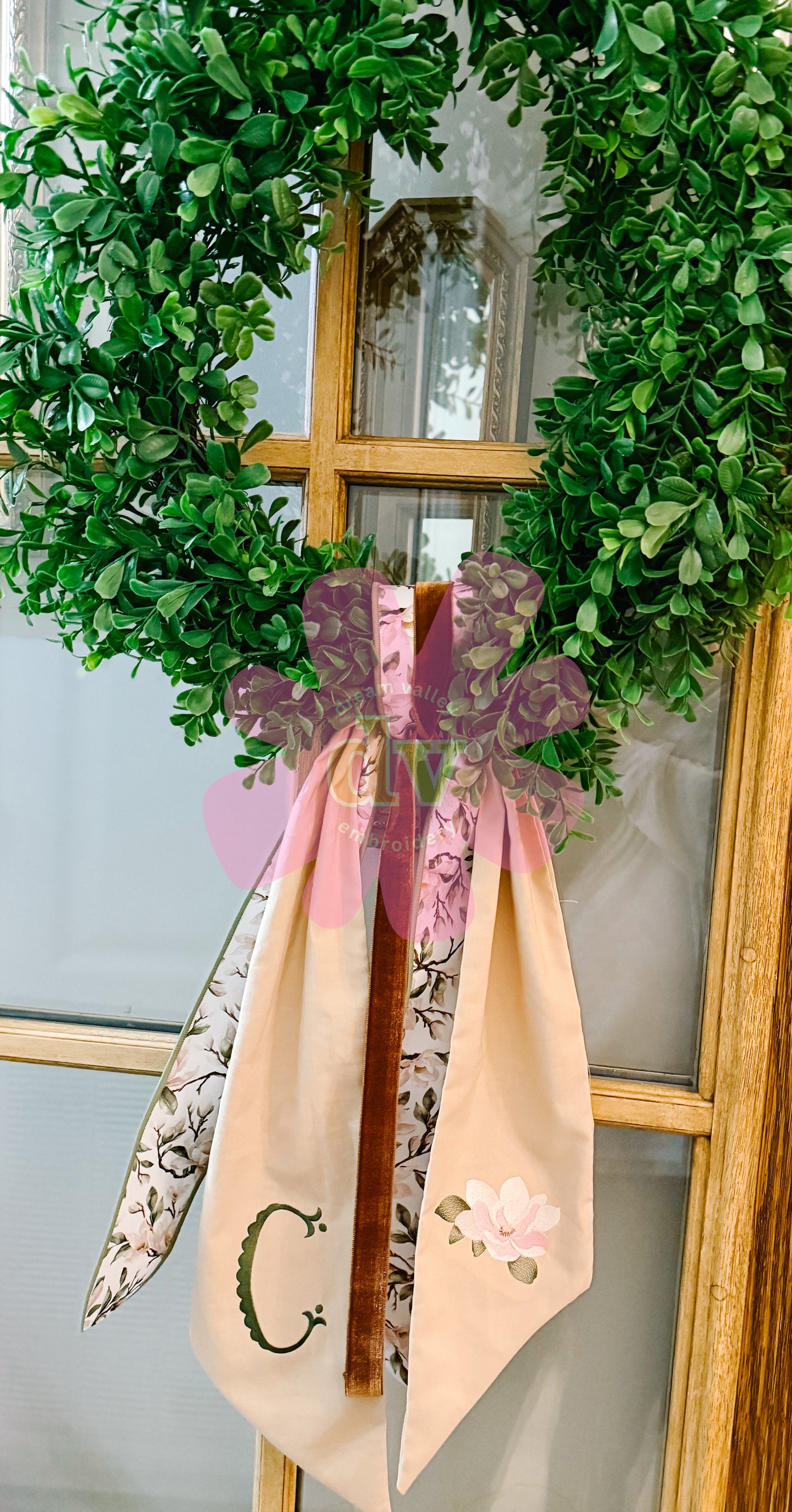 Magnolia Wreath Sash