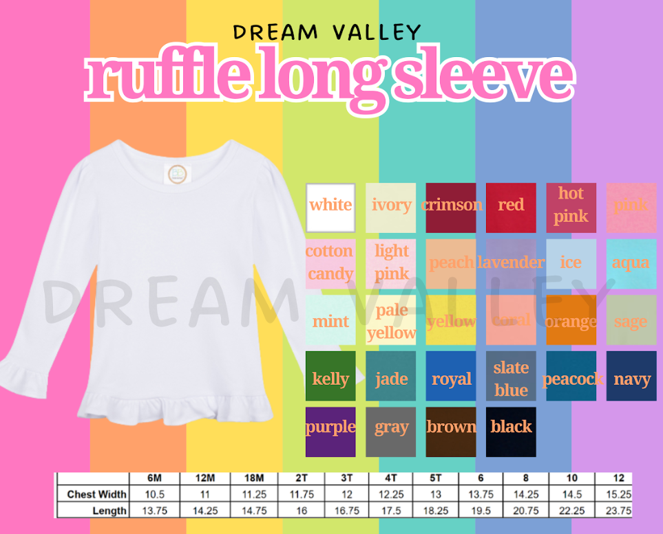 Create Your Own Girls Ruffle Long Sleeve Tee